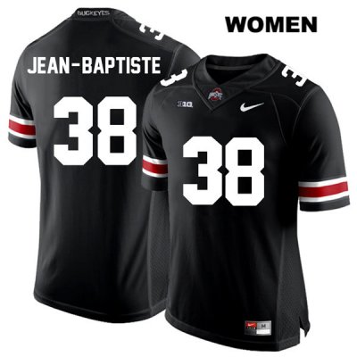 Women's NCAA Ohio State Buckeyes Javontae Jean-Baptiste #38 College Stitched Authentic Nike White Number Black Football Jersey UY20E36BV